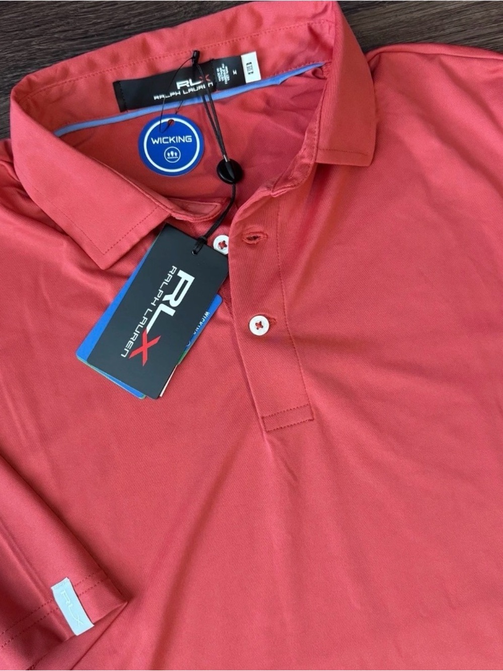 RLX Ralph Lauren Shirt Mens Golf Polo Spring Red Wicking Recycled Medium Stretch